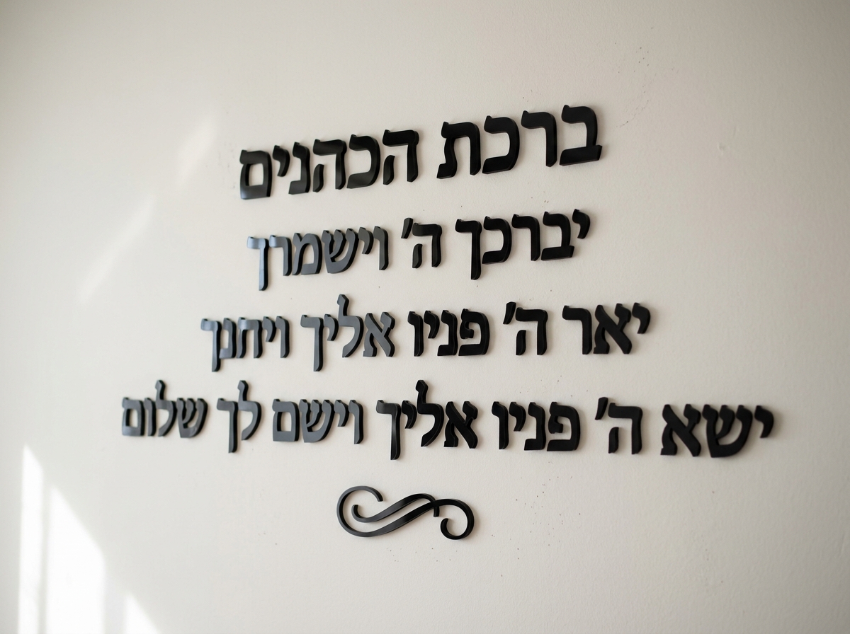 ברכת הכהנים – אותיות מרחפות תלת־מימד לקיר – אותיות מרחפות תלת־מימד מאקריליק לקיר
